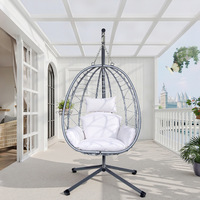 Fauteuil suspendu individuel minimaliste en acier inoxydable, design nid d'oiseau, autoportant, pour balcon et salon, balançoire de loisirs, imperméable