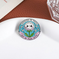 Broche en émail souple personnalisée avec slogan floral, citation personnalisée, pissenlit, en métal, pour revers, cadeau promotionnel amusant, vente en gros