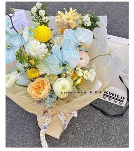 कस्टम जन्मदिन सजावट वाटरप्रूफ फूल रैपिंग पेपर पैकेजिंग धुंध सतह देशी कागज बुकेट पैकेजिंग - Product Image 4