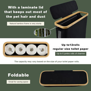 ที่ใส่กระดาษชำระแบบตั้งพื้น <span class=keywords><strong>Legend</strong></span> Factory Supply กันน้ำ พร้อมช่องเก็บของซ่อนในไม้ไผ่ สำหรับห้องน้ำ ตะกร้าใส่กระดาษชำระแบบปิดผนึก - Product Image 5