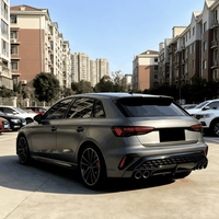 Spoiler Diffuser Bumper Belakang Gloss Black Carbon Fiber Look untuk Audi A3 S3 8Y PA 2025-2027