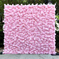 Mur floral minimaliste tout blanc en soie, avec hydrangeas, roses et gypsophiles artificiels, 8x8 pieds, pour toile de fond