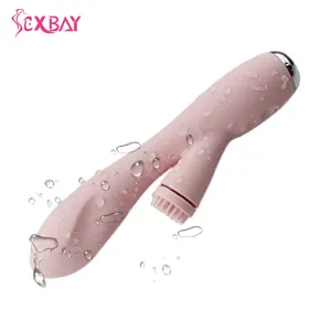 Sexbay可定制彩色女性双运动g点阴蒂刺激器10频假阴茎振动器兔子性玩具