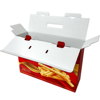 Caja con Asa, Caja de Cartón Corrugado de Color, Caja de Embalaje con Asa Adhesiva Ecológica, Caja de Cartón para Alimentos Personalizada