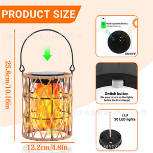Xinlijin <b>Solar</b> Bamboo <b>Lantern</b> Led Light <b>Outdoor</b> Garden Balcony Decorative Hanging Lamp - Product Image 4