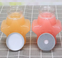 Vente en gros 300ml 500ml Bouteille jetable en plastique en forme d'étoile avec couvercle en aluminium pour boissons Jus Champagne Soda Bière