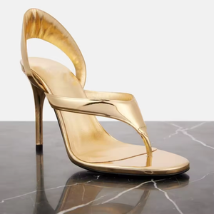 Escarpins sexy d'été à talons hauts et fins, bout pointu, dessus en PU respirant, bride à boucle - Chaussures de mariée pour femme - Product Image 2