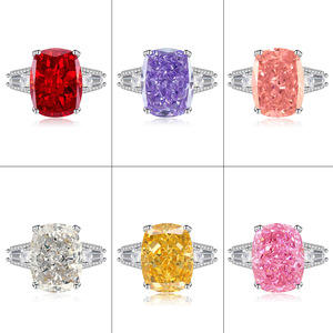 Top Selling Ice Out High Carbon Diamond Jewelry Women 2026 Copper 12*16mm Cubic Zirconia Bling <b>Statement</b> <b>Rings</b> For Women - Product Image 1
