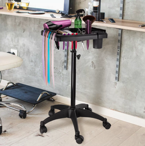 Portable Salon Metallic Hair Extension Trolley Extension Holder Height Adjustable Braiding Hair Rack on <b>Wheels</b> - Product Image 5