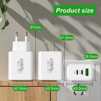 US EU Plug PD 40W Charge super rapide USB C 2 ports Tête de chargeur mural TYPE C Adaptateur secteur pour téléphone portable