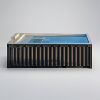 Piscine de luxe préfabriquée en conteneur de 40 pieds, piscine modulaire portable d'extérieur sans fenêtre ni escalier