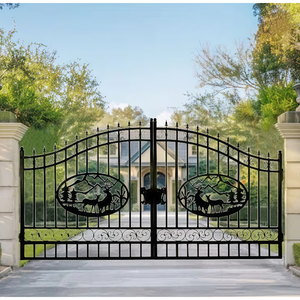 ประตูเหล็กเหล็กดัดด้านหน้าสำหรับสวนฟาร์มเหล็กด้านหน้ารักษาความปลอดภัยแบบเรียบง่าย - Product Image 1