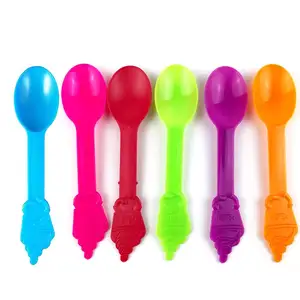 Tùy chỉnh dùng một lần 100% compostable tinh bột ngô 6 inch Icecream muỗng nhựa mini sữa chua kem Scoop pho mát muỗng