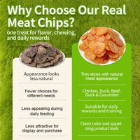 Friandises pour chiens en chips de viande croustillantes, saveurs poulet, canard, bœuf, viande véritable, riches en protéines, sans arômes artificiels, friandises d'entraînement, OEM, marque privée