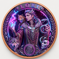 Koin Tembaga Murni 999 Ukuran Besar 5 oz, Gambar Dewa Loki Penggoda, Relief Tinggi, Anti UV, Mirip Karya Seni Mitologi Norse, Kerajinan Logam