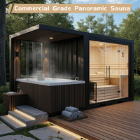 Cabina de Sauna para Exteriores en Climas Fríos con Estructura Flotante Anticorrosiva, Sauna Comercial Grande