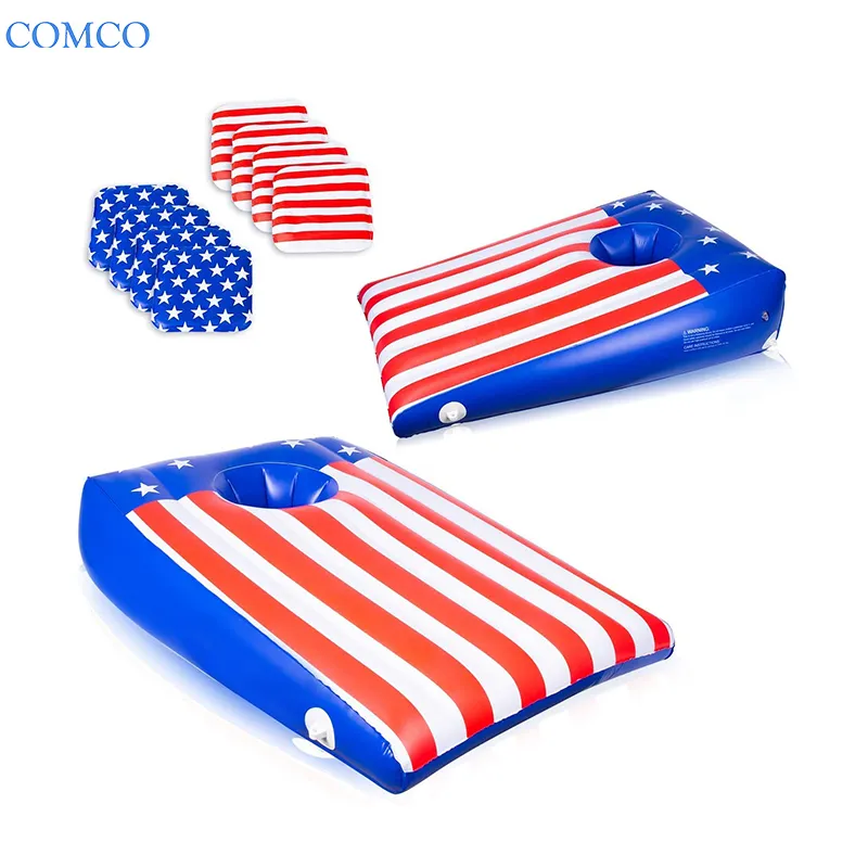 2 Floating Cornhole Board Set For Pool And Lawn 8 Bean Bags Inflatable Cornhole Outdoor Game Toss Game Float For Kids Toddler