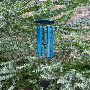 Wholesale Custom Fine Gift Aluminum Tray Wind Chime in Dark Blue for Garden Home Patio Decoration