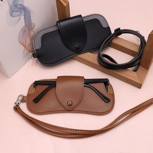 Popular PU Leather Sunglasses Case Durable Simple Style Eyeglasses Pouch Portable Travel Necklace Glasses Bag Welcome <b>Gifts</b> - Product Image 1