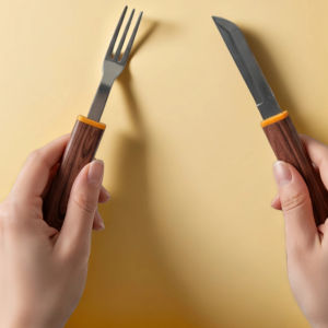 Ensemble de couverts de luxe en bois pour mariage, couteaux de cuisine et accessoires, fourchettes et couteaux en acier inoxydable, ensemble de couverts vintage - Product Image 3