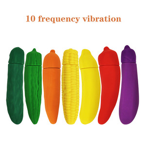 Vibromasseur réaliste en silicone pour les fruits et légumes pour femmes Masseur de baguette Av Masturbation Mini Vibration Aubergine Sexy Vibromasseur - Product Image 2