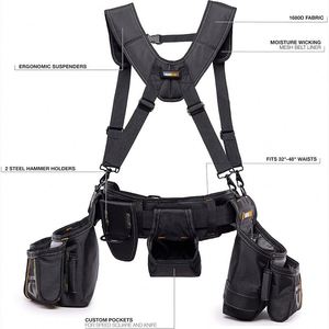 เข็มขัดเครื่องมือพร้อมสายสะพาย ตัวยึดโทรศัพท์แม่เหล็ก และกระเป๋าใส่เครื่องมือสำหรับช่างไฟฟ้าและช่างกรอบรูป (ตัวอย่างฟรี) - Product Image 4