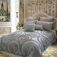 Ensemble de couettes modernes Super King Farmhouse personnalisable tufté moelleux brodé plat microfibre écologique toutes saisons