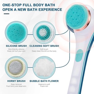 Electric <b>Bath</b> Brush Back Scrubber Rotating <b>Shower</b> Brush Body Brush <b>Set</b> Handle Deep Cleansing Exfoliation Massaging Spin Brush - Product Image 4