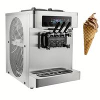 SIHAO YKF-9236ST 20-28L/H 2450W Crème glacée molle de comptoir 2 + 1 saveurs