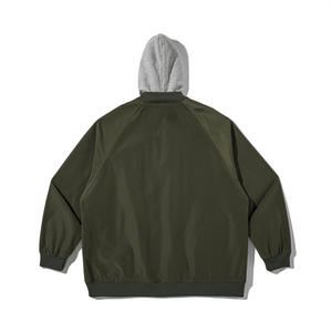 Blouson bombardier en satin à logo personnalisé pour hommes cardigans surdimensionnés à capuche avec fermeture éclair motif solide coupe ample 6XL coupe-vent à capuche - Product Image 3