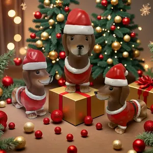 エレガントな樹脂収集可能ソーセージ犬像クリスマス装飾工芸品 - Product Image 4