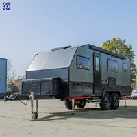 CAMPTRL Mini caravane hybride de luxe légère tout-terrain avec tente de douche extérieure moderne