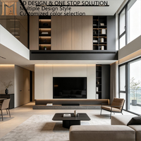 Modernes Integriertes TV-Möbel-Design Luxuriös für 85-Zoll-Fernseher mit Vollwand-Stauraum und 3D-Anpassungslösung
