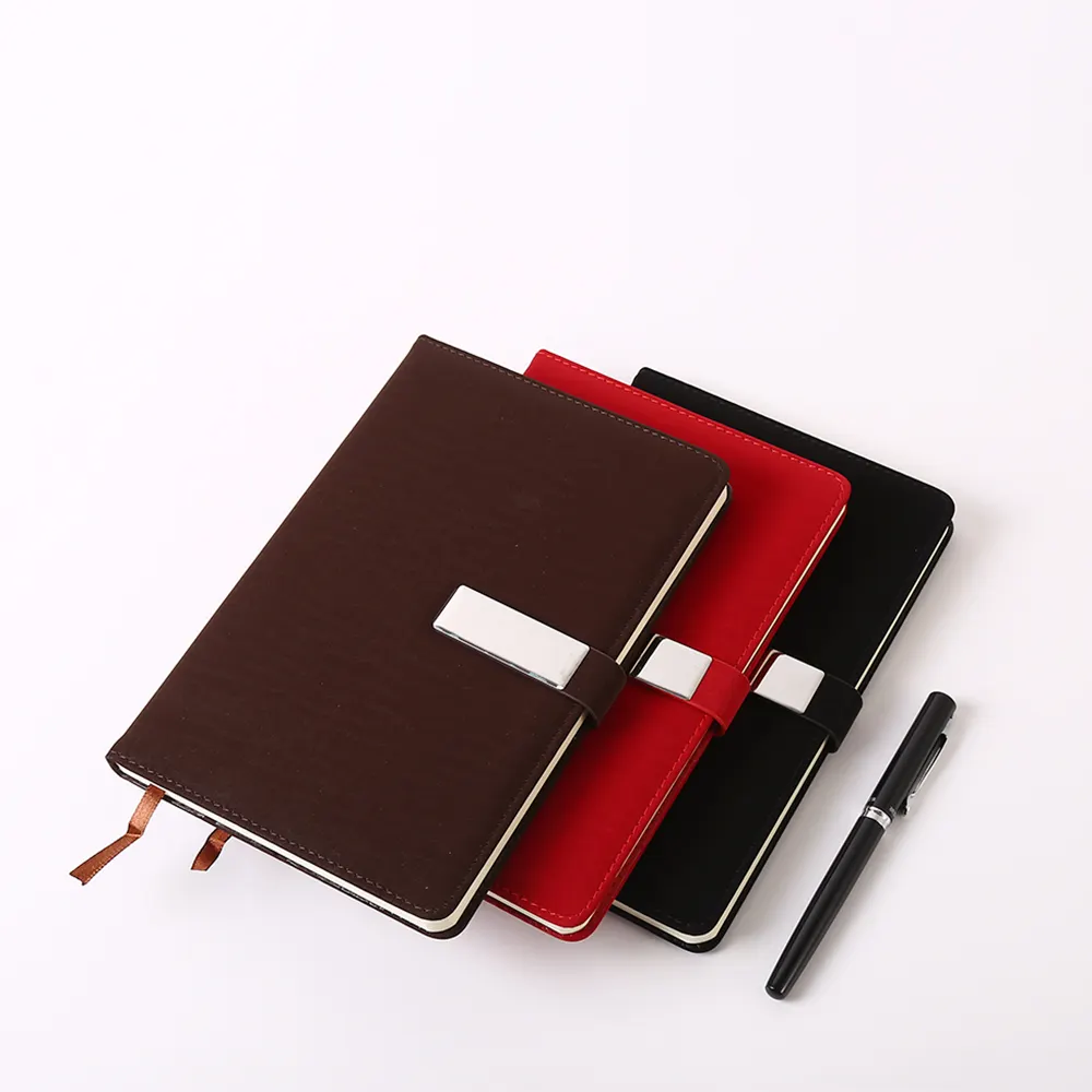 Customized A5 Pu Leather Soft/Hard Cover Business Calendar Notebook