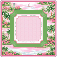 Jeu de tuiles de mahjong américain pour vacances d'été à la plage, en acrylique blanc, motif floral phare avec joker, idéal pour cadeau de fête ou de vacances