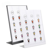 Support de menu en métal en forme de L, résistant aux chocs, pour affichage de prix, porte-menu de table