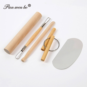 Panwenbo Lot de 10 outils de sculpture en poterie souple avec détail en bois Couteau en bois fin Ensemble combiné d'outils en argile pour sculpture à la main - Product Image 4