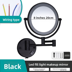 Led phòng tắm Vanity gương hai mặt khách sạn trang điểm treo tường gấp Kính thiên văn <span class=keywords><strong>Magnifying</strong></span> gương mỹ phẩm Led Gương - Product Image 4