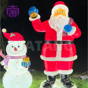 Lumières de Noël extérieures LED étanches en fibre de verre 3D en forme de Père Noël pour rue et jardin, indice de protection IP65, parc/jardin - Product Image 6