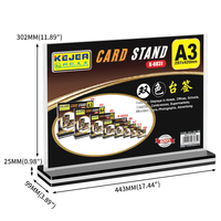 Support de carte A3 transparent Kejea avec base bicolore pour affichage de poster et signalétique de bureau en magasin de détail