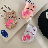 YJL NOUVEAU Mignonnes pinces à cheveux en acétate colorées en forme de lapin avec nœud, style dessin animé, pour femmes, accessoires de mode coréens pour filles