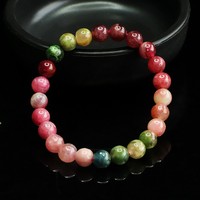 Bracelet en perles de tourmaline naturelle Aiyu, couleur bonbon, bracelet en cristal, vente en gros, e-commerce, diffusion en direct, dropshipping S5102902
