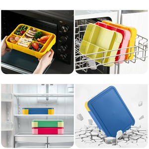 Boîte à bento 6 compartiments 1330 ml en PP5 de qualité alimentaire, étanche, compatible micro-ondes, avec couverts et compartiment à sauce pour enfants et adultes - Product Image 4
