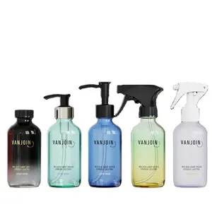 Wholesale Hand Soap Metal Pump Dispenser Bottle Shampoo & Conditioner Clear Glass Bottle With Gold Pumpl 250ml 500ml