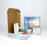 Embalaje plegable de cartón de lujo personalizado, caja de regalo de papel impresa cortada con láser, caja cerrada para regalo, diseño de patrón de rayos