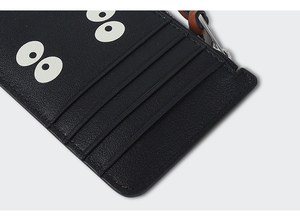 Unisex Luxury Leather <b>Zip</b> Wallet <b>Card</b> <b>Holder</b> Long Anti-Theft Feature Satin Lining Cartoon Pattern Chain Coin Purse - Product Image 5