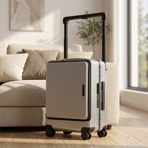 <span class=keywords><strong>Valise</strong></span> de voyage d'affaires unisexe à roulettes 20-24 pouces, multifonctionnelle, ouverture frontale, poignée robuste, portable, bagage cabine pour <span class=keywords><strong>avion</strong></span> - Product Image 1