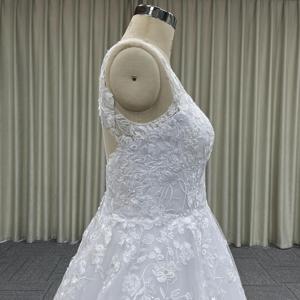 Nuovo abito estivo di colore bianco <span class=keywords><strong>taglie</strong></span> <span class=keywords><strong>forti</strong></span> con scollo a V senza maniche gonna a sbuffo abito da sposa Drag - Product Image 6