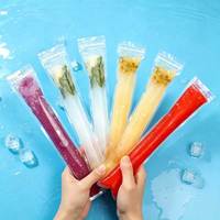 Sacs transparents auto-scellants pour glaces, sacs jetables pour yaourts, smoothies aux fruits, impression personnalisée