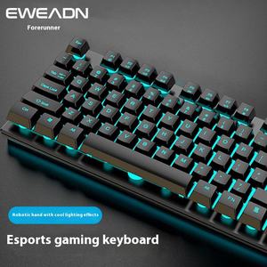 Grosir setelan <span class=keywords><strong>Keyboard</strong></span> Mouse Gaming, ukuran penuh mekanis nuansa RGB Backlit antarmuka USB desain bercahaya Notebook komputer - Product Image 5